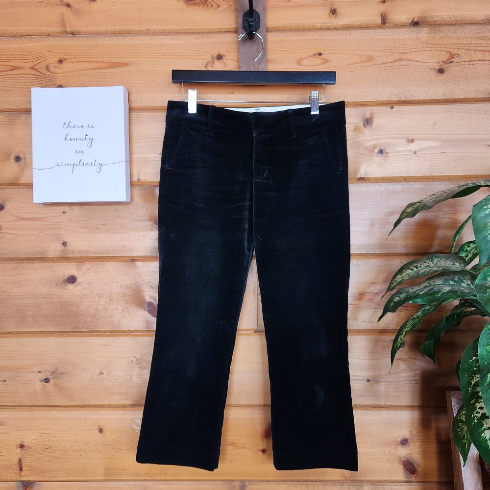 Juicy Couture Vintage Y2K Velvet Low Rise Cropped Straight Dress Pant Sz 0 X 24"